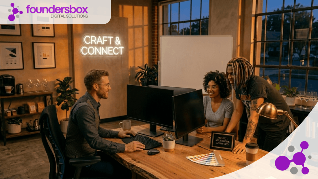 A team of developers busy with a website design in Sandton Johannesburg